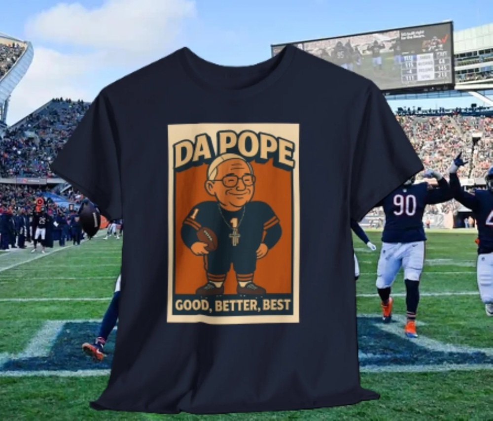 Vintage DA POPE Chicago Bears T-Shirt Football Fan Gift